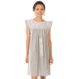 Mi Golondrina Grey & White Dress